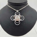 Silver Morning Star 14mm Pearl Crystal, 18 inch stainless steel chain