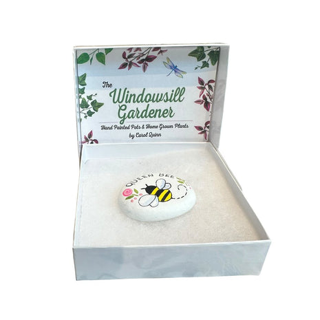 Rock small white w/queen bee