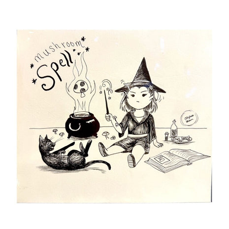 Mushroom Spell Pen and Ink drawing