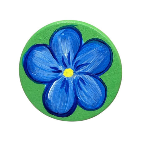 Blue Flower Circle Magnet
