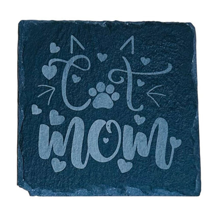 Slate Coaster Square Cat Mom