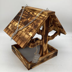Woodburned Tree Birdfeeder - view 2