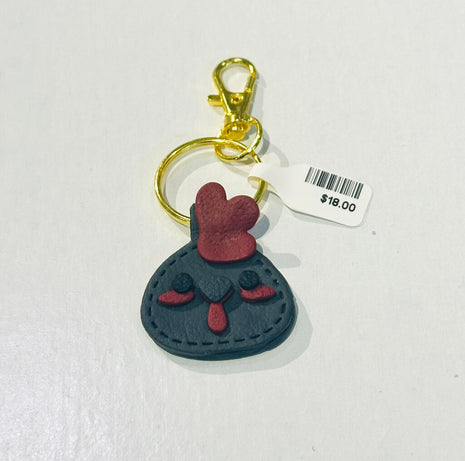 Dark gray chicken Keychain