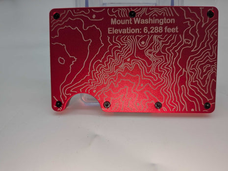 Aluminum wallet laser engraved Mt. Washington