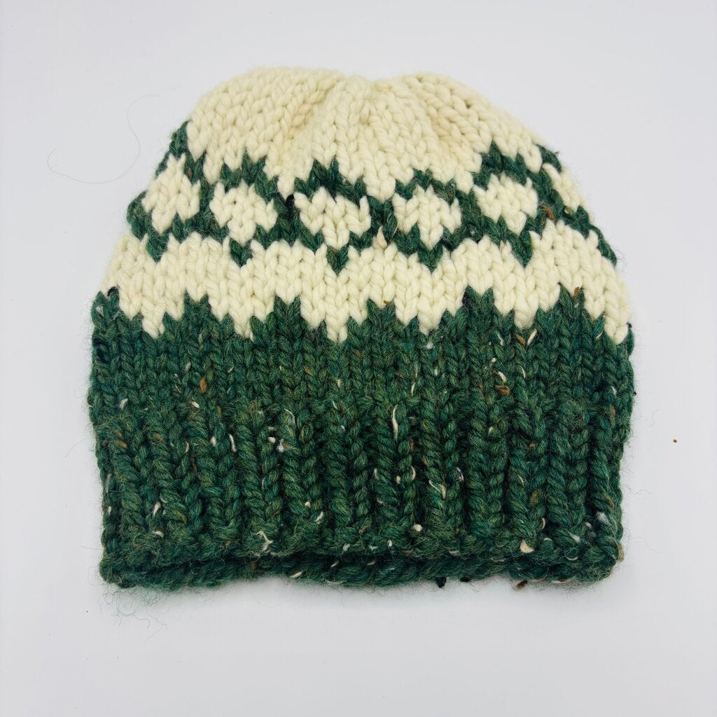 Hat Aztec Green Speckle and Cream