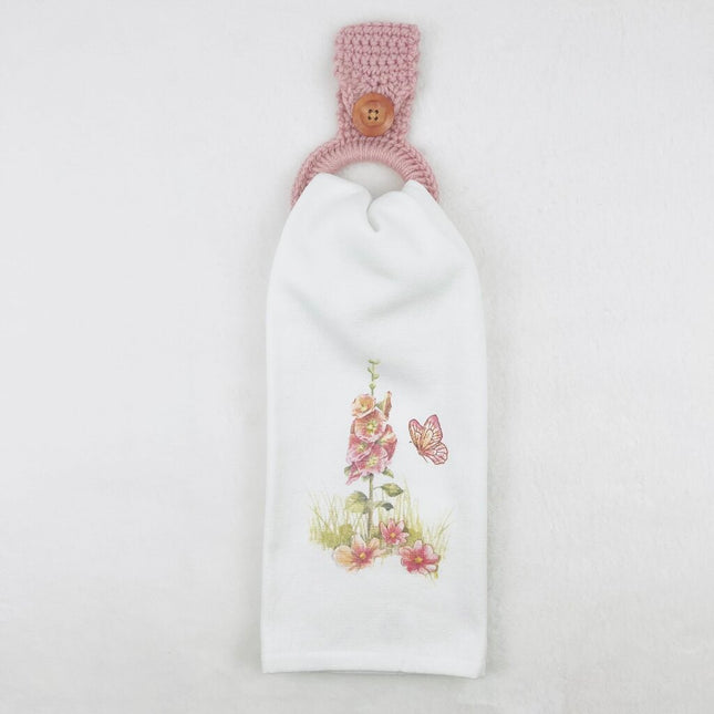 Hanging Towel Set - Bunny with Pink Flowers