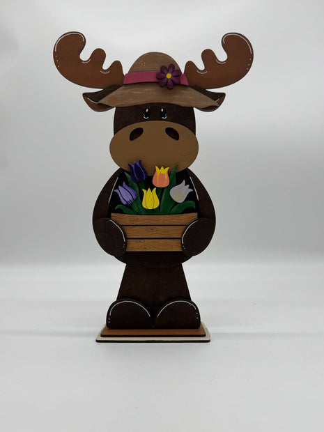 Standing Moose Shelf Sitter w/Interchangeable Inserts