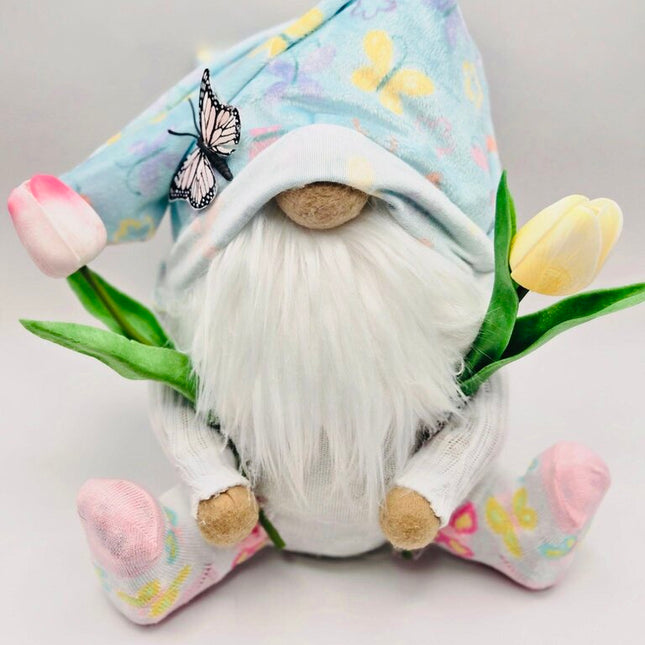 medium tulip gnome with butterfly