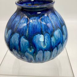 Moon Vase (small)- Obsidian/Blue - view 2