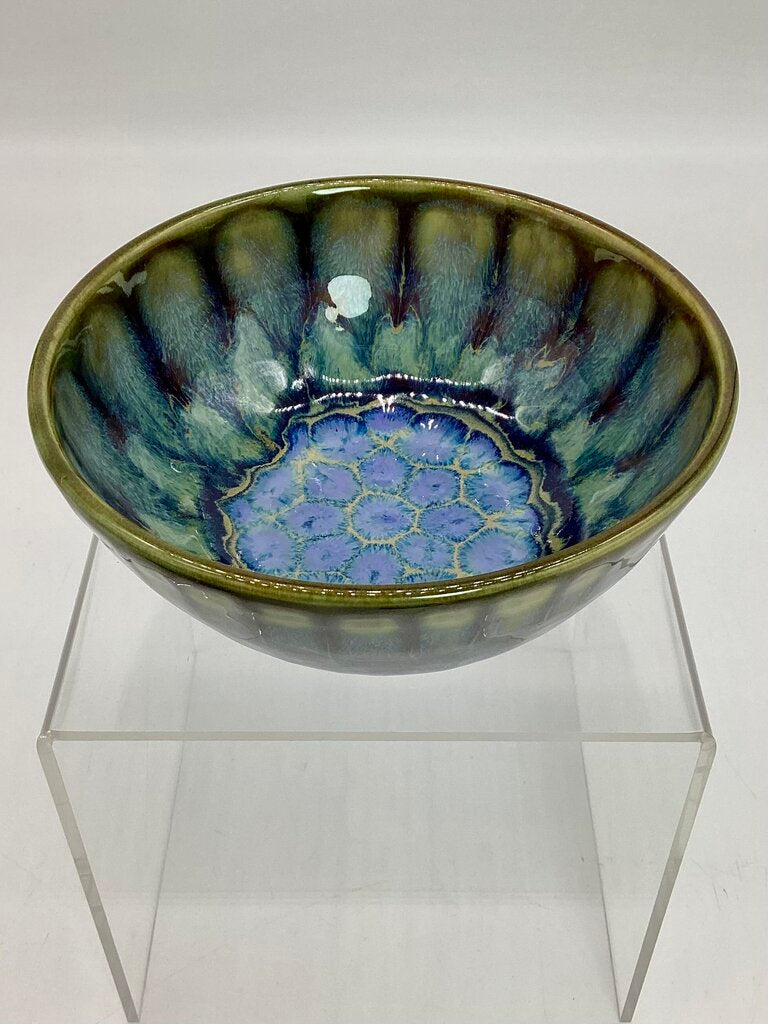 Soup Bowl- Olive Green/Cobalt