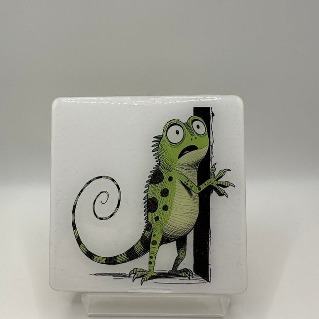 4" Square Coaster - Lizard