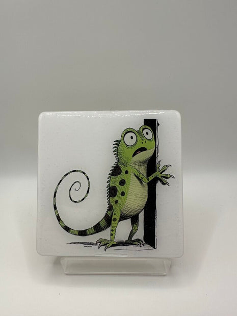 4" Square Coaster - Lizard