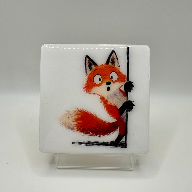 4" Square Coaster - Fox