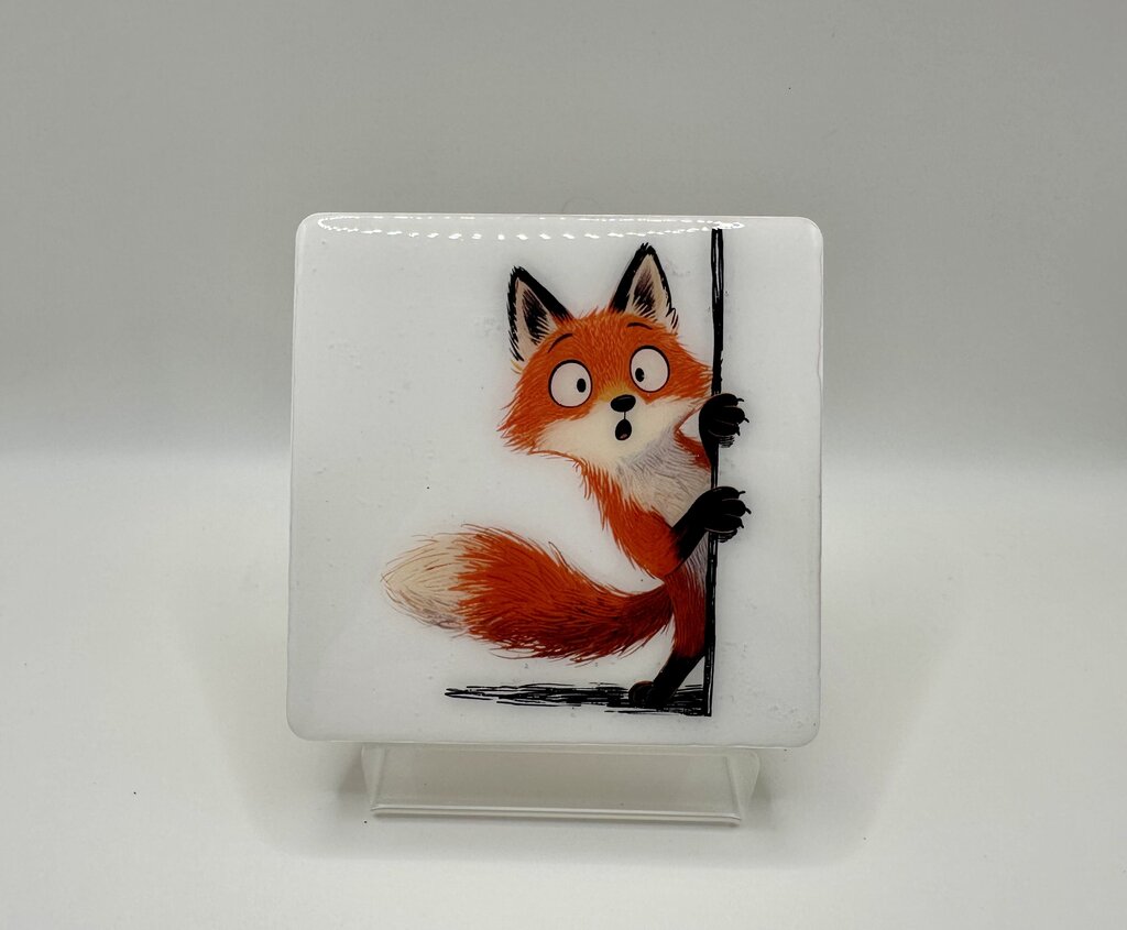 4" Square Coaster - Fox