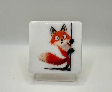 4" Square Coaster - Fox