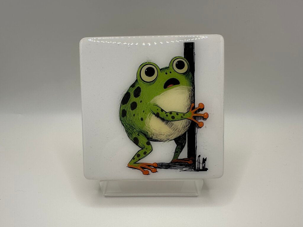 4" Square Coaster - Frog