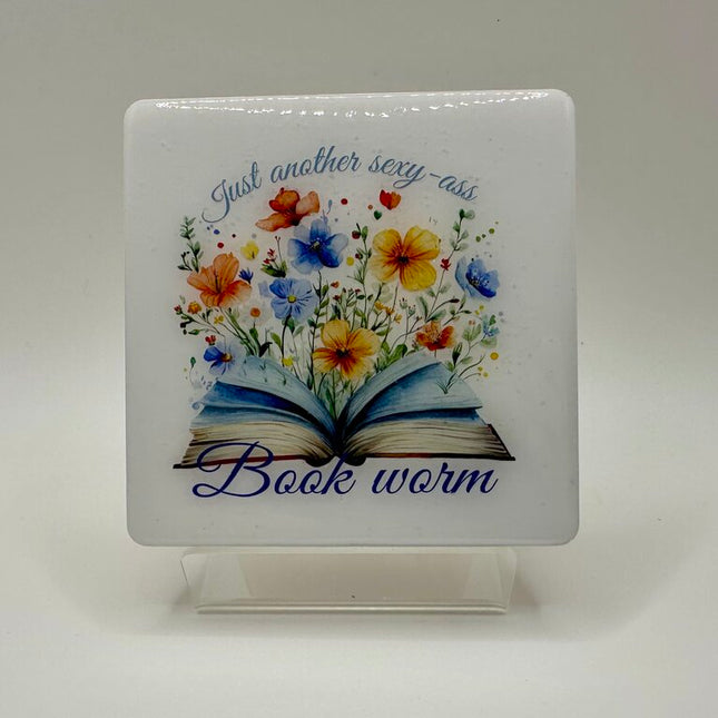 4" Square Coaster - Just Another Sexy-Ass Book Worm