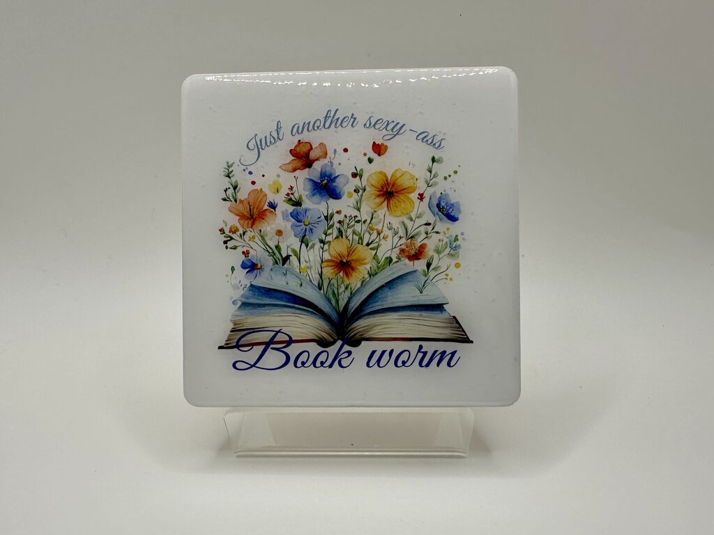 4" Square Coaster - Just Another Sexy-Ass Book Worm