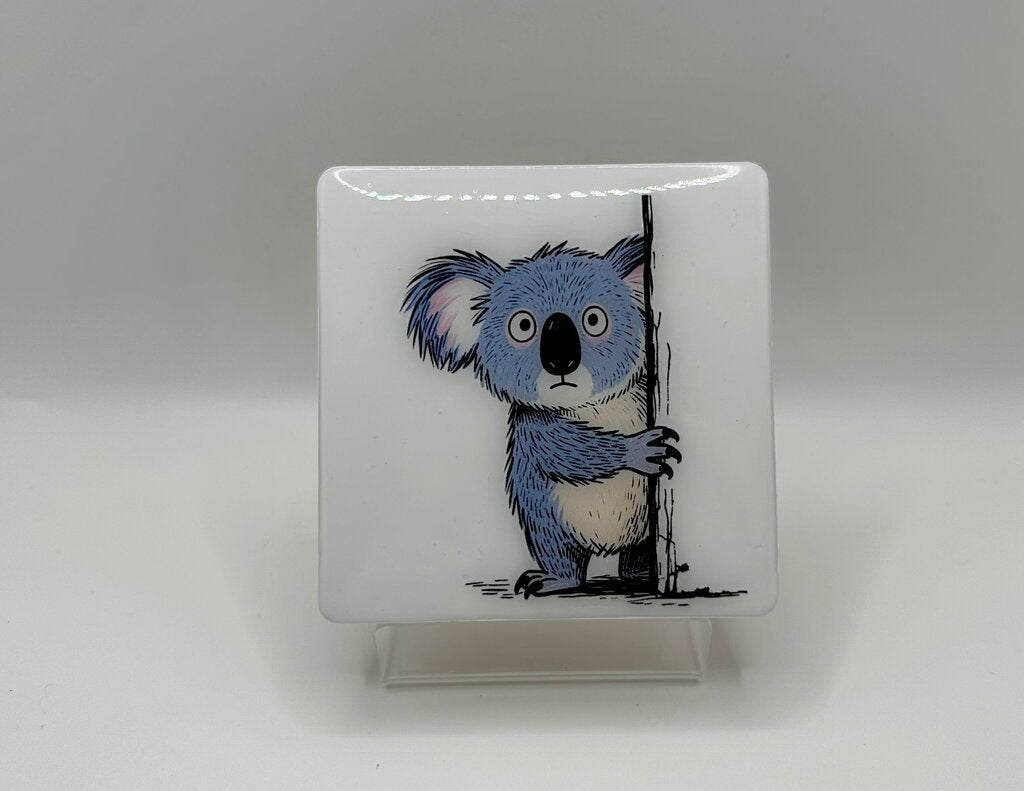 4" Square Coaster - Koala