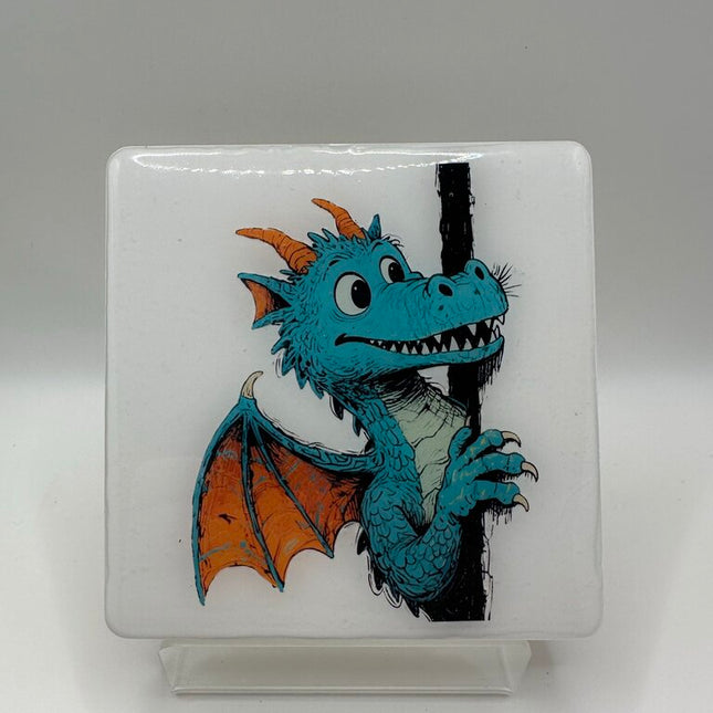 4" Square Coaster - Dragon