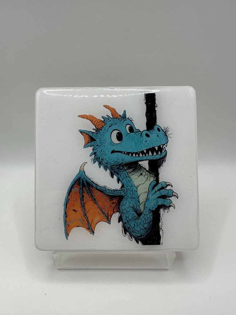 4" Square Coaster - Dragon