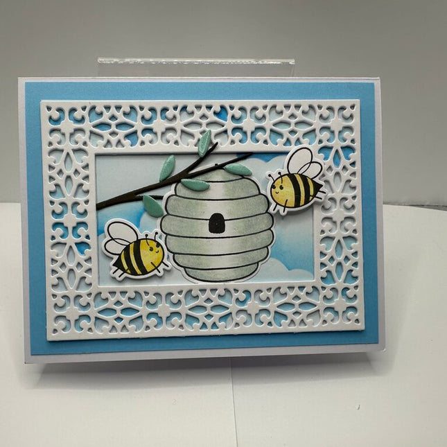 Beehive With White Frame Card