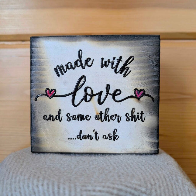 Wood Block - Made with Love