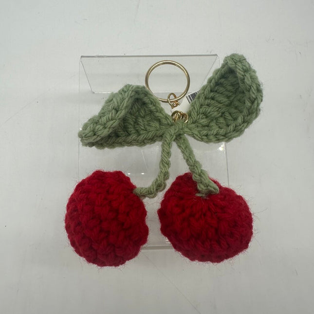 Crochet Cherry Keychain