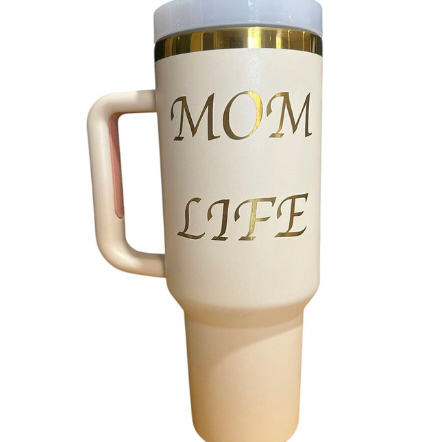 40 oz Tumbler MOM LIFE Pink