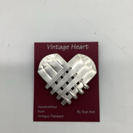 Heart Pin w made from 2 forks (lines)