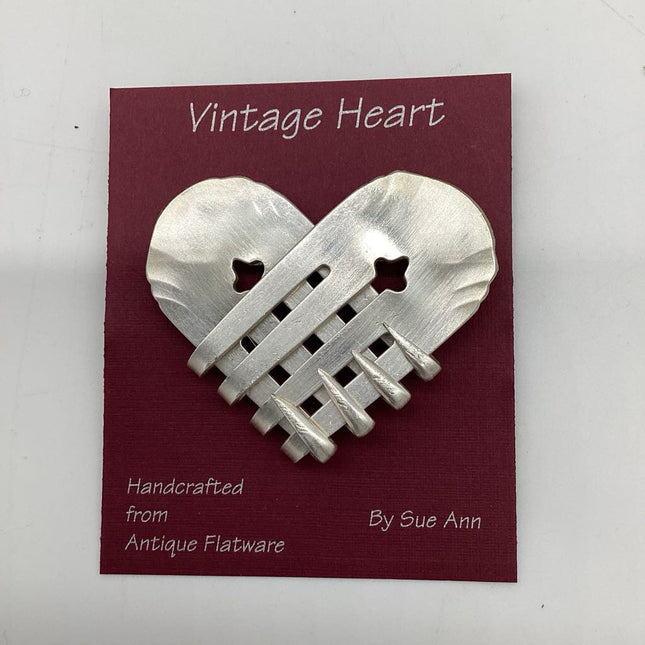 Heart Pin w crisscross