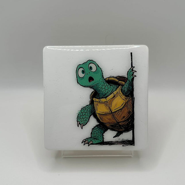 4" Square Coaster - Turtle