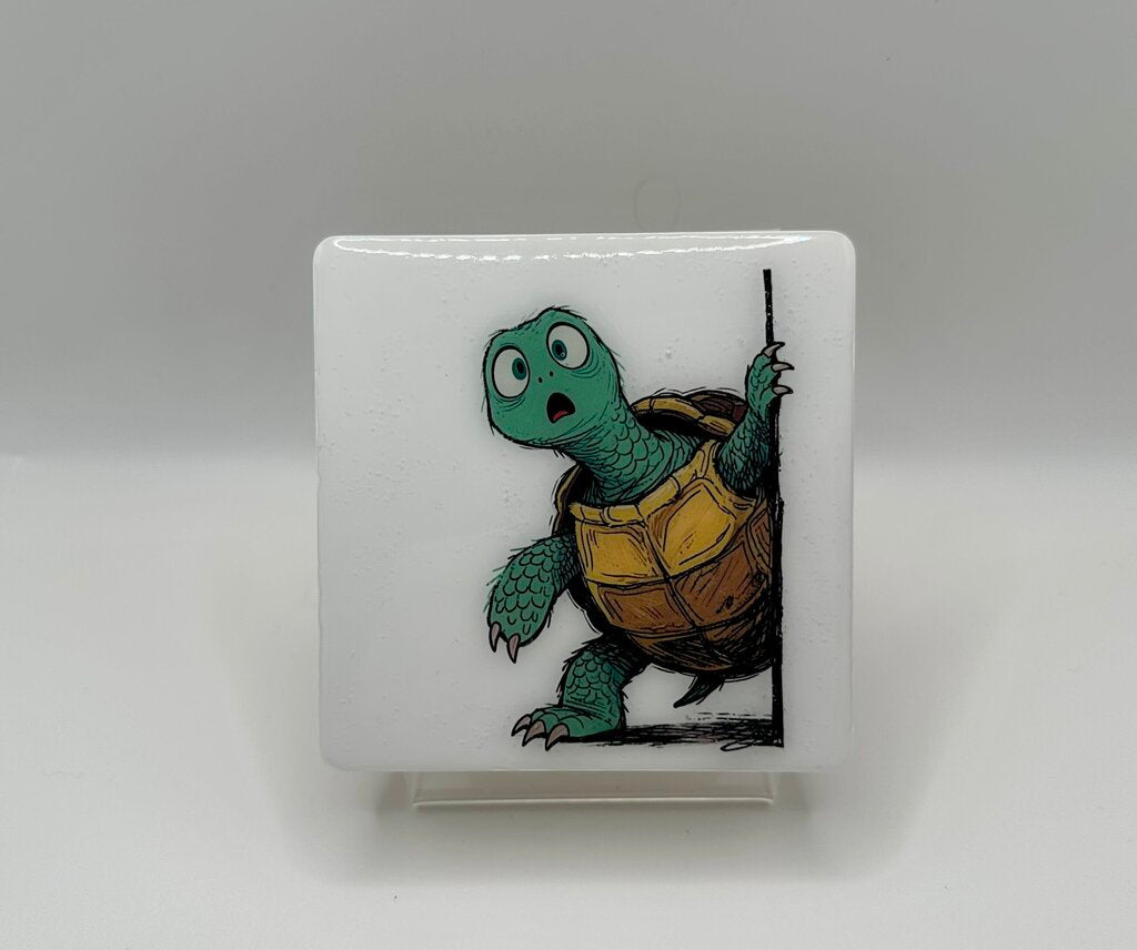 4" Square Coaster - Turtle