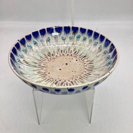 Cobalt Sapphire Float Peacock Serving Bowl