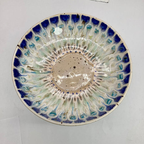 Cobalt Sapphire Float Peacock Serving Bowl