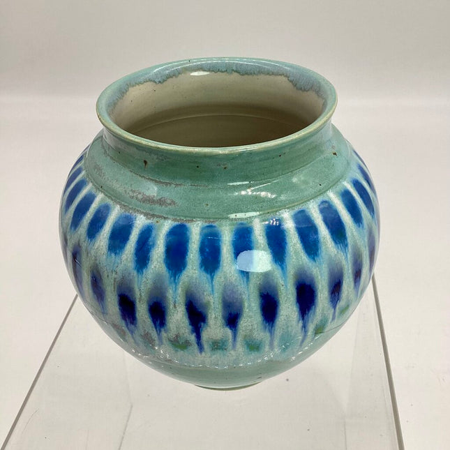 Vase- Robin's Egg/Cobalt Peacock