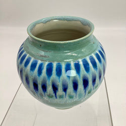 Vase- Robin's Egg/Cobalt Peacock - view 2