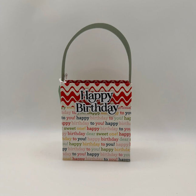 Mini Gift Bags - Happy Birthday Red Waves