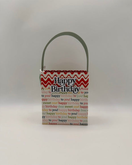 Mini Gift Bags - Happy Birthday Red Waves