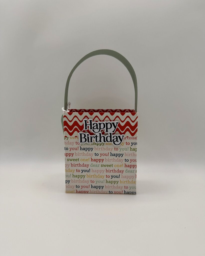 Mini Gift Bags - Happy Birthday Red Waves