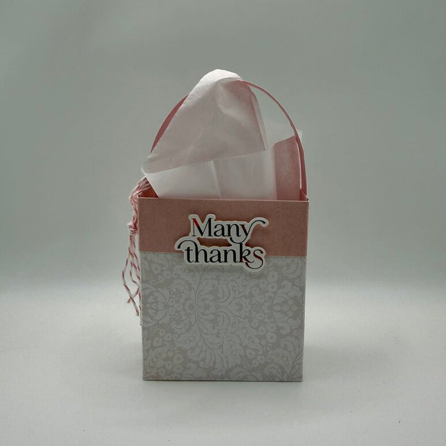 Mini Gift Bags - Many Thanks Pink/White Floral