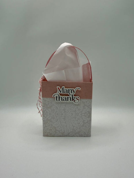 Mini Gift Bags - Many Thanks Pink/White Floral