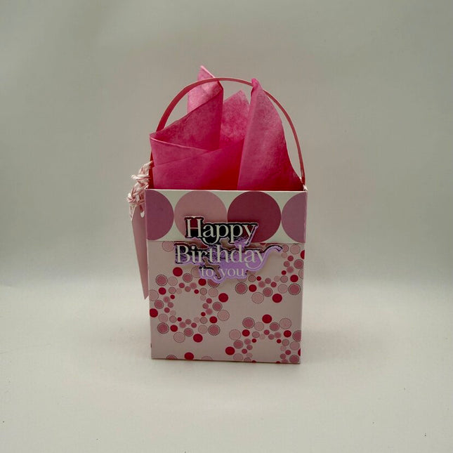 Mini Gift Bags - Happy Birthday To You Pnk/White Circles
