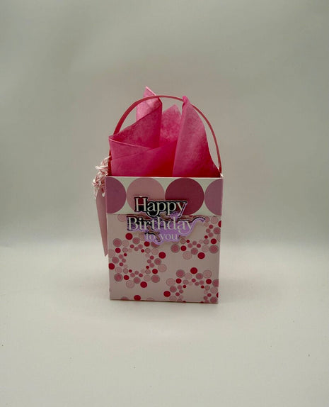 Mini Gift Bags - Happy Birthday To You Pnk/White Circles
