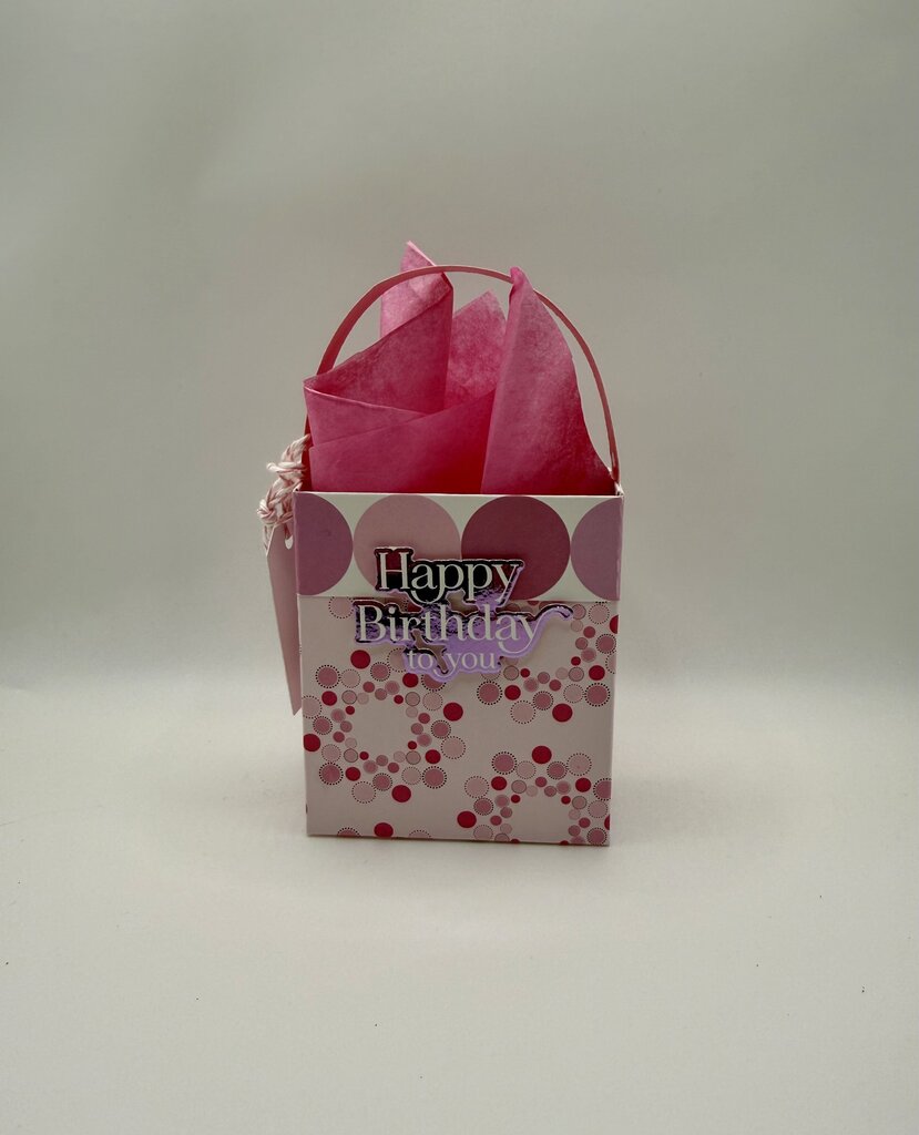 Mini Gift Bags - Happy Birthday To You Pnk/White Circles