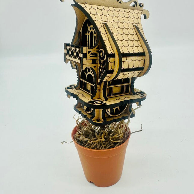 Plant Fairy House - Curved Roof - Unpainted
