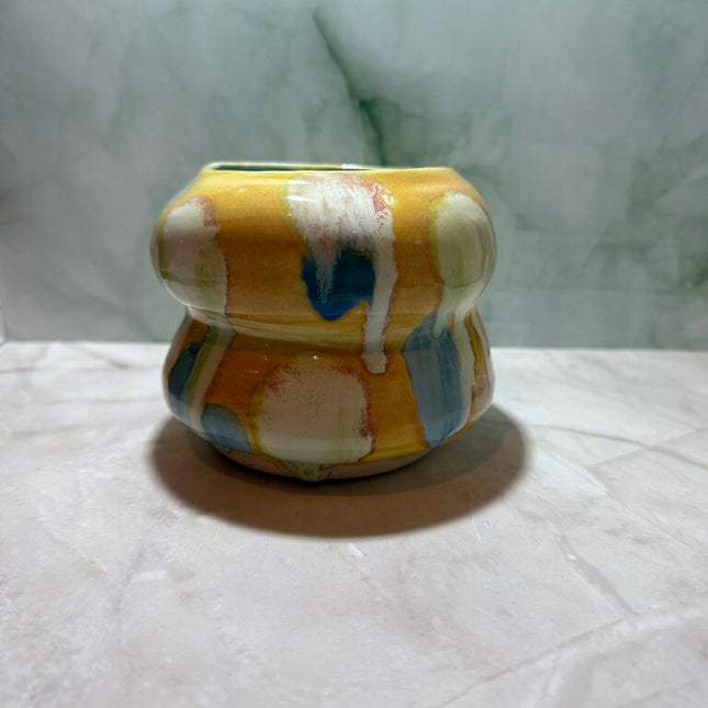 Yellow Dotted Vase
