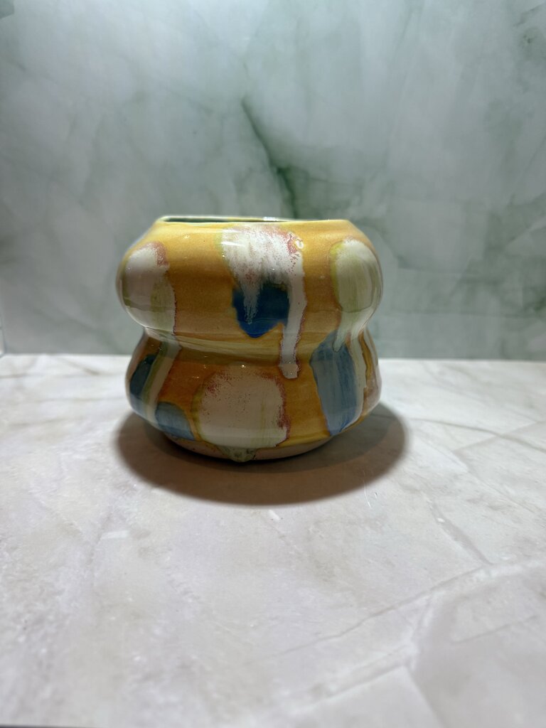 Yellow Dotted Vase