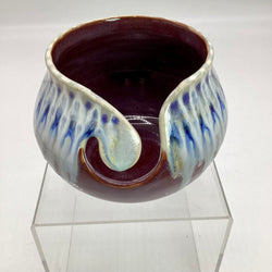 Yarn Bowl-Merlot/Blue White - view 2