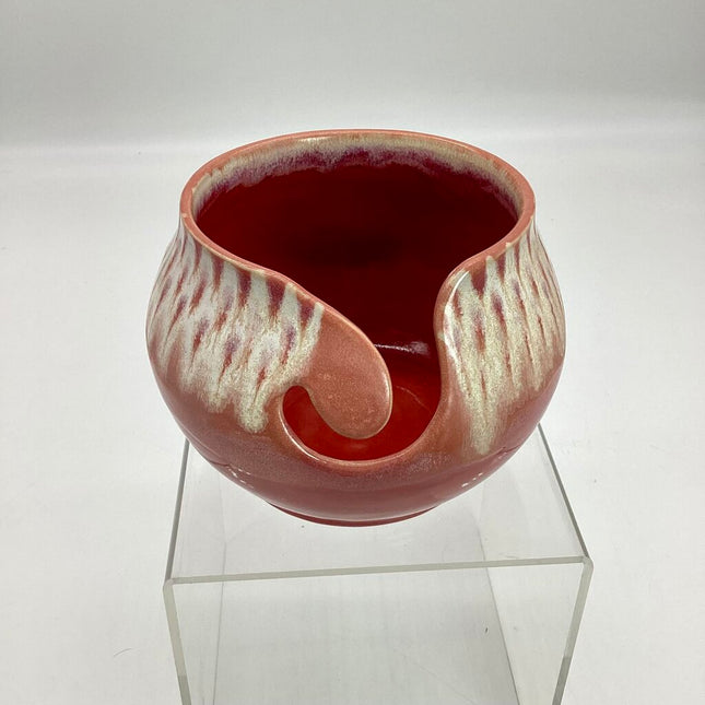 Yarn Bowl- Pink/White
